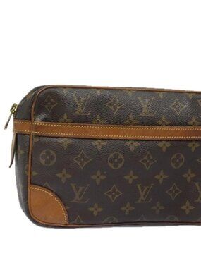 LOUIS VUITTON Monogram Compiegne 28 Clutch Bag M51845 LV Auth